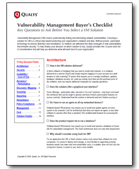 Vulnerability Management Buyer's Checklist vulnerability-management-buyers-checklist